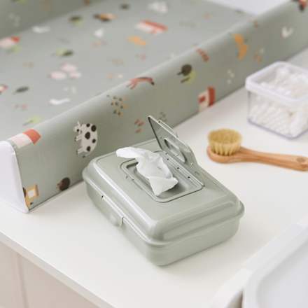 Wickelauflage grün, Motiv Bauernhof, 50 x 70 cm rotho babydesign