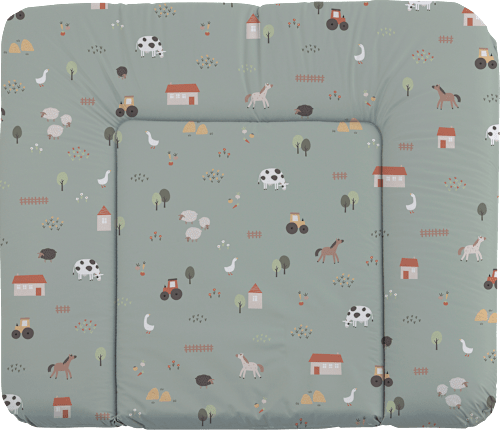Wickelauflage grün, Motiv Bauernhof, 85 x 75 cm  rotho babydesign