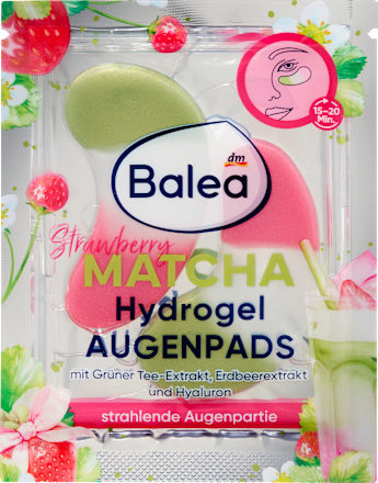 Augenpads Hydrogel Strawberry Matcha, 3- farbig Balea