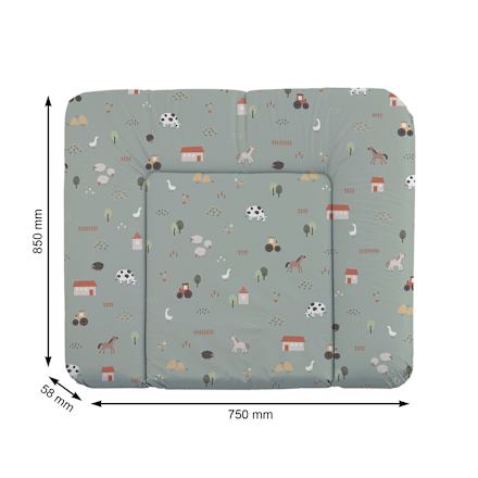 Wickelauflage grün, Motiv Bauernhof, 85 x 75 cm  rotho babydesign