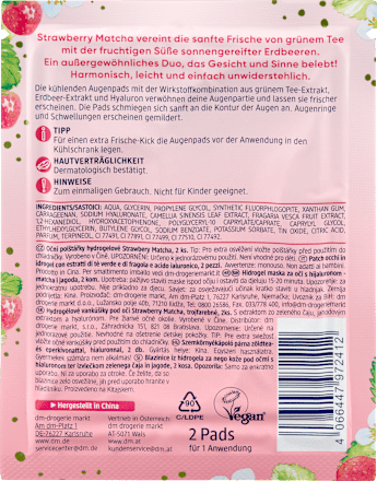 Augenpads Hydrogel Strawberry Matcha, 3- farbig Balea