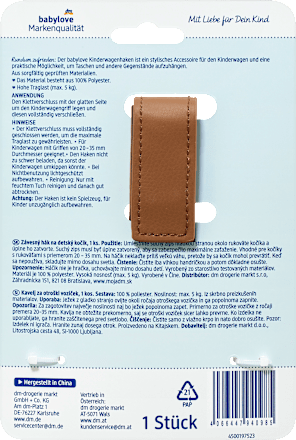 Háčik na kočík hnedo-zlatý babylove