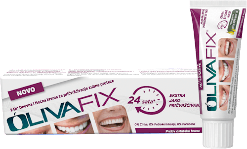 Pričvrstilna krema za zobne proteze Regular OLIVAFIX