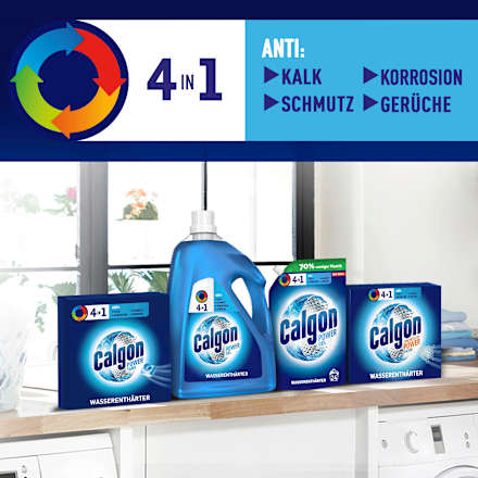 Waschmaschinenreiniger Wasserenthärter Concentrated Power Pulver 4in1 Calgon