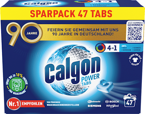 Waschmaschinenreiniger Wasserenthärter Power Tabs 4in1 Calgon