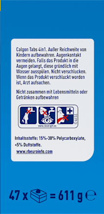 Waschmaschinenreiniger Wasserenthärter Power Tabs 4in1 Calgon