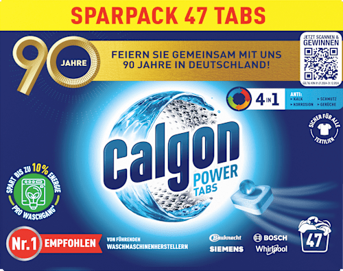 Waschmaschinenreiniger Wasserenthärter Power Tabs 4in1 Calgon