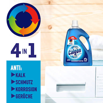 Waschmaschinenreiniger Wasserenthärter Power Gel 4in1 Calgon