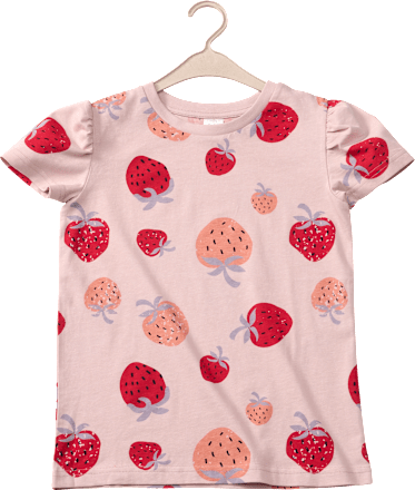 T-Shirt mit Erdbeer-Muster, rosa, Gr. 140 ALANA