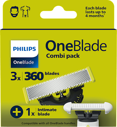 Náhradné holiace hlavice OneBlade Combi pack 360 blades PHILIPS OneBlade
