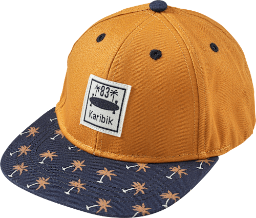 Basecap mit Palmen-Muster, orange & blau, Gr. 54/55 PUSBLU