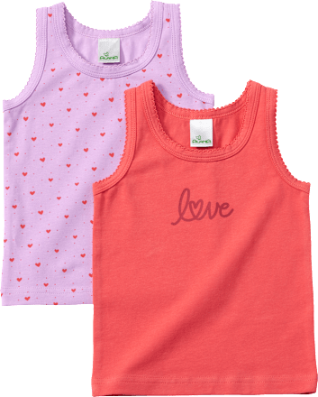 Unterhemden mit Herz-Muster, lila + rot, Gr. 86/92 ALANA
