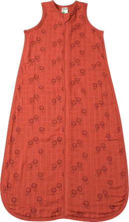 Schlafsack 0,5 TOG aus Musselin mit Löwen-Muster, rotbraun, 130 cm ALANA