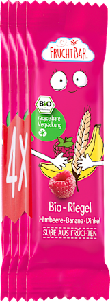 Fruchtriegel mit Getreide Himbeere, Banane, Dinkel (4x23 g), ab 3 Jahren FruchtBar
