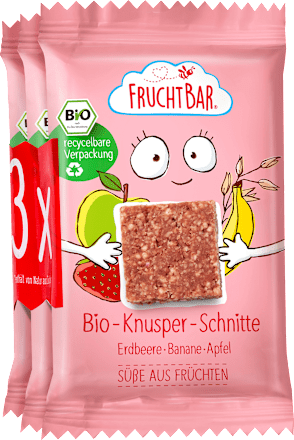 Kindersnack Knusper-Schnitte Erdbeere-Banane, ab 3 Jahren (3x23 g) FruchtBar