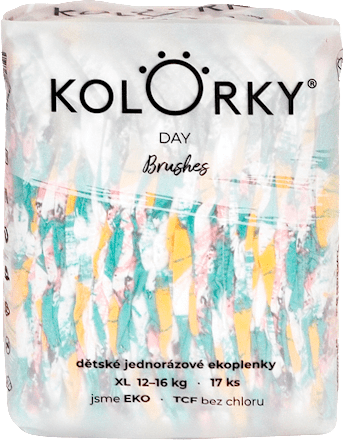 Plienky Day veľkosť XL (12 - 16 kg) - štetce Kolorky