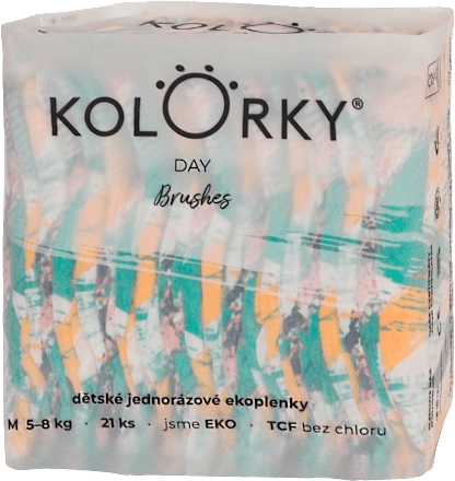 Plienky Day veľkosť M (5 - 8 kg) - štetce Kolorky