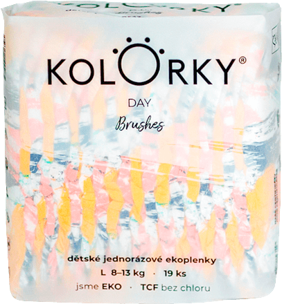 Plienky Day veľkosť L (8 - 13 kg) - štetce OS Kolorky