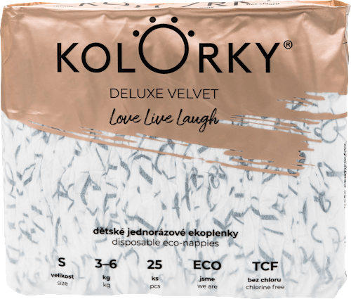 Plienky Deluxe Velvet veľkosť S (3 - 6 kg)  Kolorky