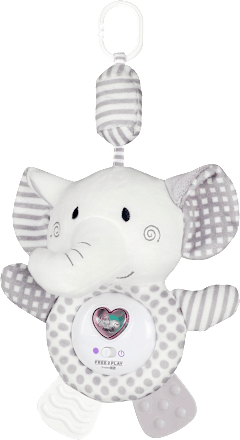 Plišasti Slonček z grizalom, melodijami in lučko free Play