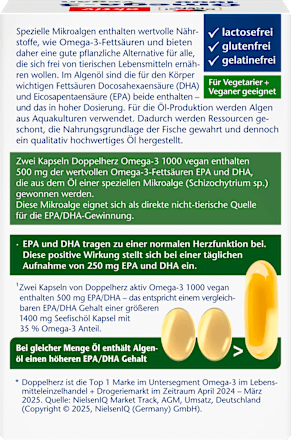 aktiv Omega-3 1000 Kapseln vegan Doppelherz