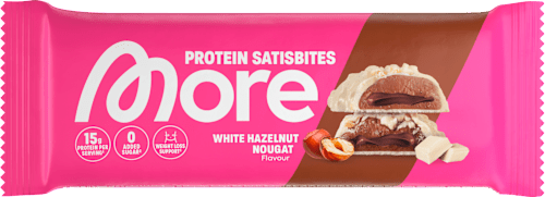 Proteinriegel Satisbites White Hazelnut Nougat More Nutrition