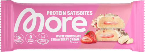 Proteinriegel Satisbites White Strawberry More Nutrition
