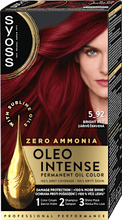 barva na vlasy Zářivě červený 5-92 Syoss Oleo Intense