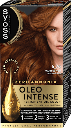 barva na vlasy Teplý měděný 6-76 Syoss Oleo Intense
