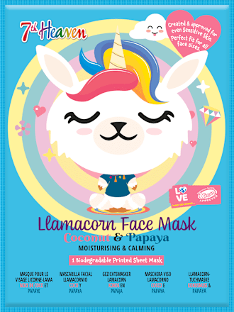 textilní pleťová maska Llamacorn 7th Heaven