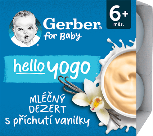 hello yogo mléčný dezert s příchutí vanilky 4x100g Gerber