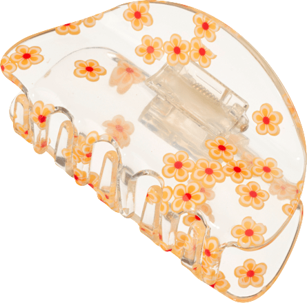 Haarklammer mit Blumen, transparent LANGHAARMÄDCHEN