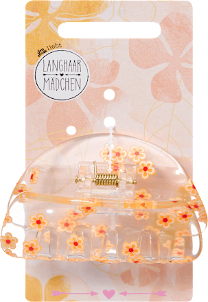 Haarklammer mit Blumen, transparent LANGHAARMÄDCHEN