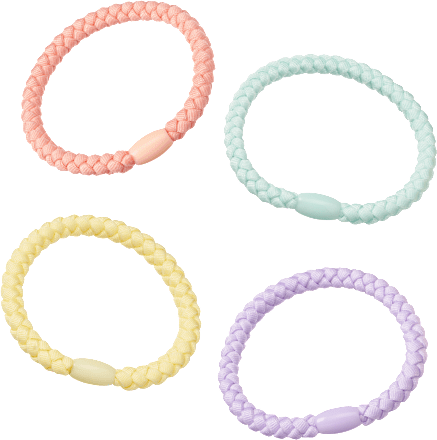 Haargummis geflochten, bunt Langhaarmädchen