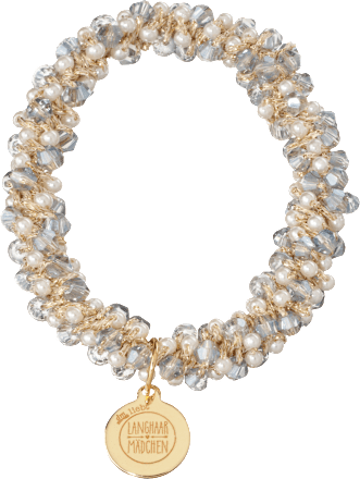 Haargummi mit Perlen Langhaarmädchen