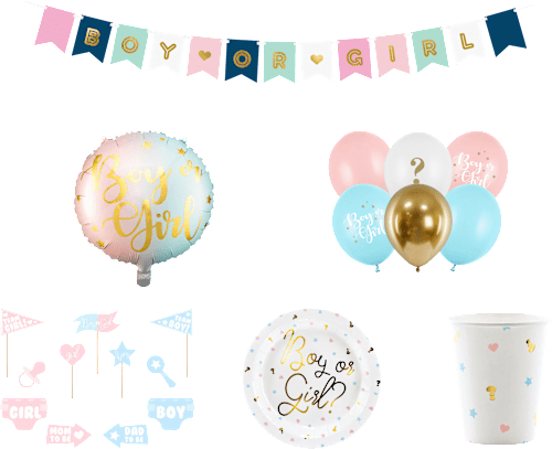 Party-Dekorationsset "Gender Reveal" Mix 31tlg PartyDeco