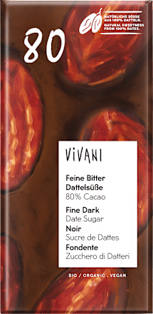 Schokolade, Feine Bitter Dattelsüße 80% Vivani