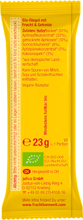 Fruchtriegel mit Getreide Aprikose, Apfel, Hafer, ab 3 Jahren, (4x23 g) FruchtBar