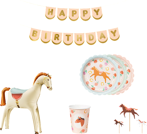 Party-Dekorationsset, Pferd Mix 17tlg PartyDeco