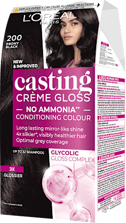 Боя за коса без амоняк, Nr.200 Ebony Black L'ORÉAL PARiS CASTING Crème Gloss