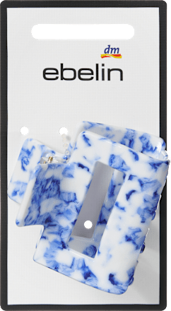 Haarklammer Keramik-Optik, blau/weiß ebelin