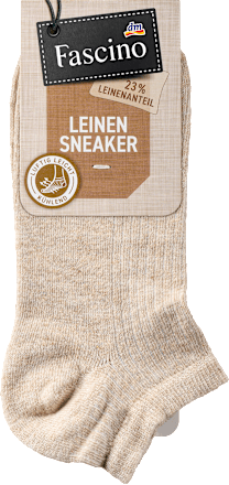Sneakersocken mit Leinen beige Gr. 35-38 Fascino