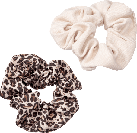 Scrunchie beżowe i w panterkę ebelin