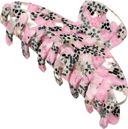 Haarklammer gesprenkelt, schwarz/rosa ebelin