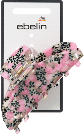 Haarklammer gesprenkelt, schwarz/rosa ebelin