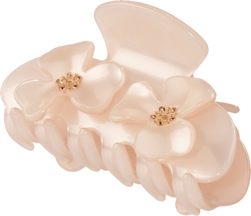Haarklammer mit Blumen-Applikation, creme ebelin