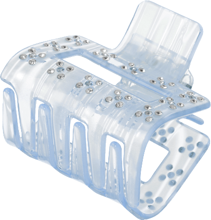 Haarklammer mit Cut-Out & Glitzer, hellblau ebelin