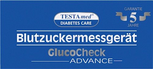 GlucoCheck ADVANCE Blutzuckermessgerät mit Sprachausgabe Testa med