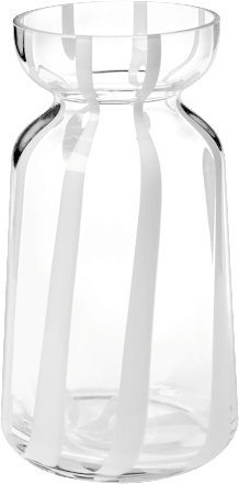 Vase aus Glas, transparent mit Streifen (14x25 cm) dm home
