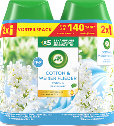 Duftspray Freshmatic Max Nachfüller Cotton & Weißer Flieder Duo-Pack AIR WICK